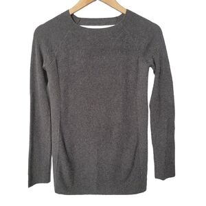 Athleta Gray Cashmere Blend Back Cutout Sweater